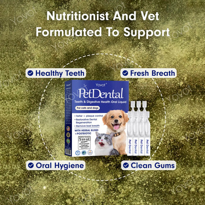 [Official USA Store] 𝐘𝐨𝐯𝐨𝐭® 𝐏𝐞𝐭 𝐃𝐞𝐧𝐭𝐚𝐥 & 𝐃𝐢𝐠𝐞𝐬𝐭𝐢𝐯𝐞 𝐇𝐞𝐚𝐥𝐭𝐡 𝐎𝐫𝐚𝐥 𝐒𝐨𝐥𝐮𝐭𝐢𝐨𝐧 – Freshen Breath, Remove Tartar & Promote gum regeneration, stabilize teeth (for Cats & Dogs)  – Save 80% Today!
