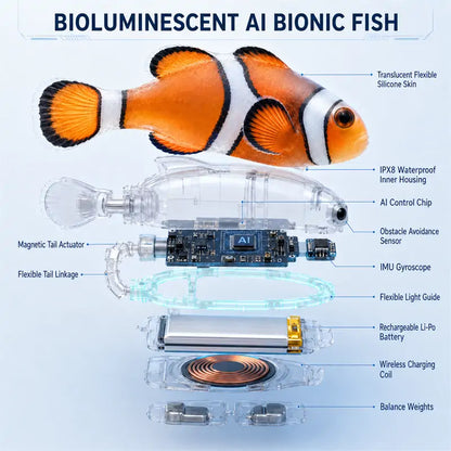 HUBUQ® Glow-in-the-dark electronic pet fish🐟️