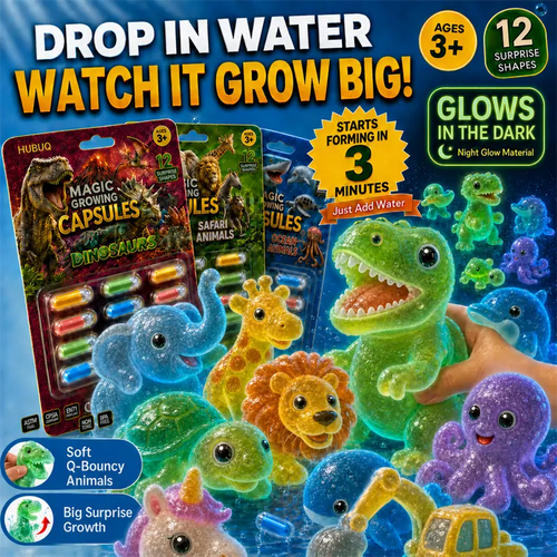 Save 50% by Ordering Today丨HUBUQ® Grow-in-Water Animal Capsules – Watch Them Expand Into Soft Animal Shapes 💧