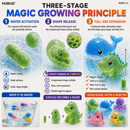Save 50% by Ordering Today丨HUBUQ® Grow-in-Water Animal Capsules – Watch Them Expand Into Soft Animal Shapes 💧