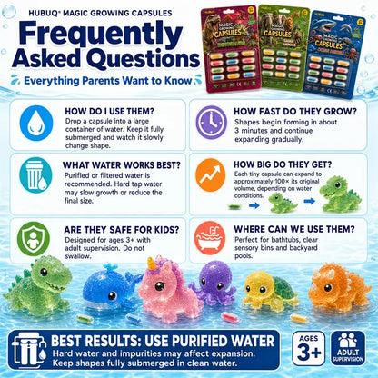 Save 50% by Ordering Today丨HUBUQ® Grow-in-Water Animal Capsules – Watch Them Expand Into Soft Animal Shapes 💧