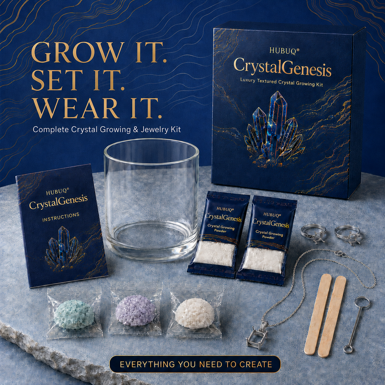 Save 50% by ordering today丨HUBUQ® CrystalGenesis — Luxury Textured Crystal Growing Kit💎